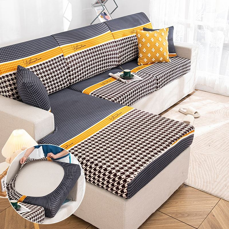 New Ice Silk Cool Feeling Printed Sofa Hat Furniture Living Room Polyester Jacquard Sofa Cover in Many Colors Sofa Slipcover