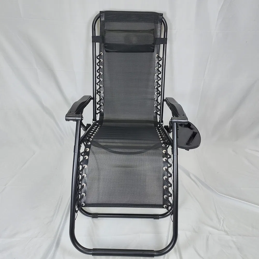 Textilene Chair Reclining Sun Lounger Gravity Chair Adjustable Recliner