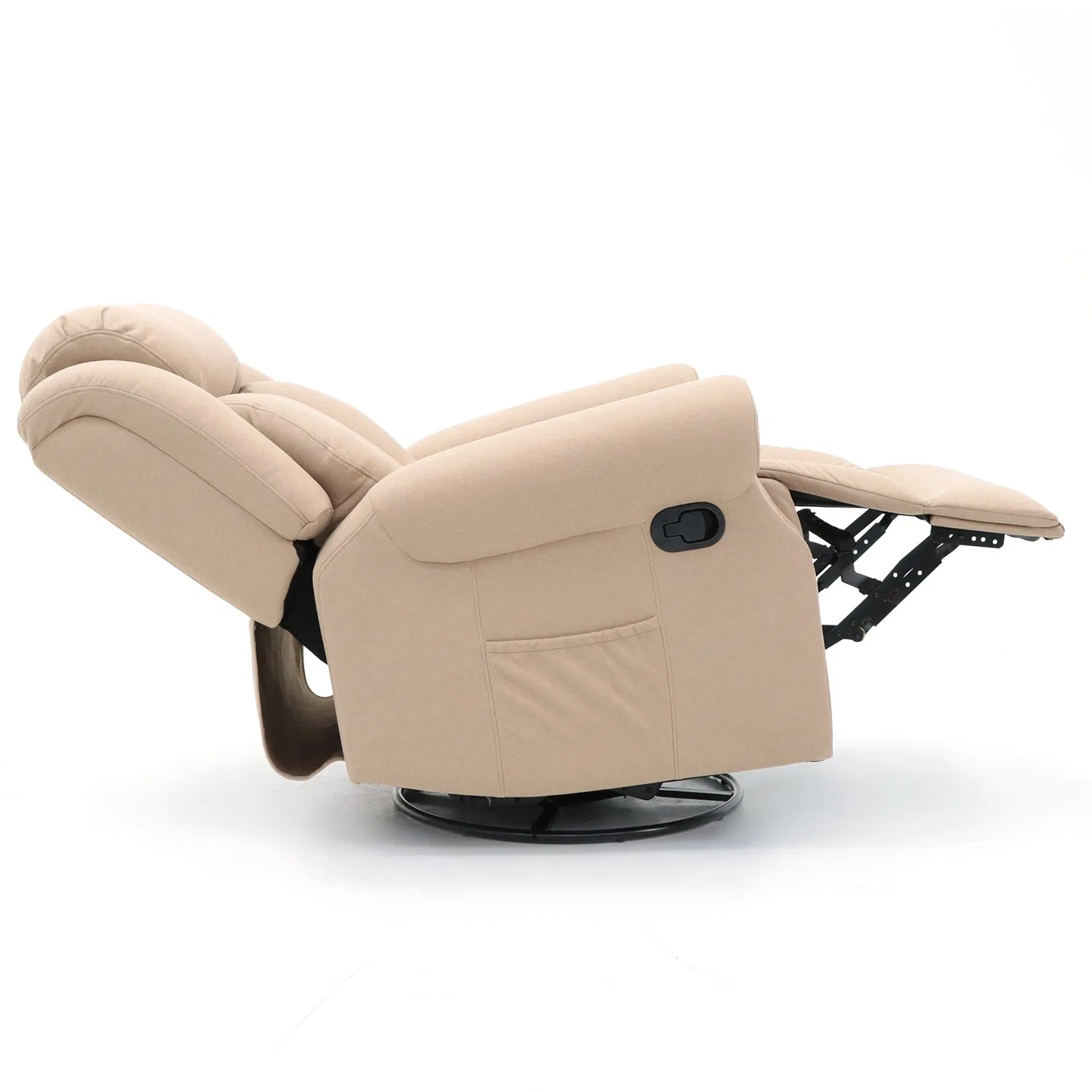 Geeksofa Furniture 9189 Modern Microfiber Fabric Manual Beauty Salon Recliner Chair with Rocking &amp; Swivel for Living Room