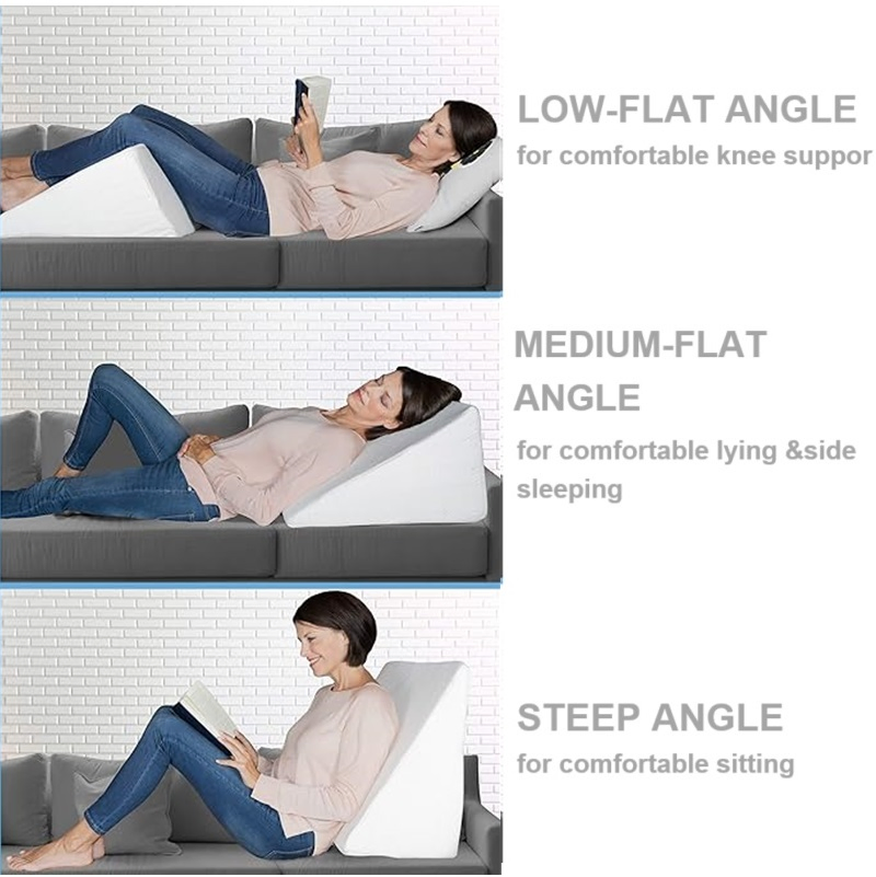 Extra Large and Wide Wedge Pillow Adults/Elderly Memory Foam Bed Wedge Pillow Cushion for Sleeping/ Acid Reflux/ Post Shoulder Surgery