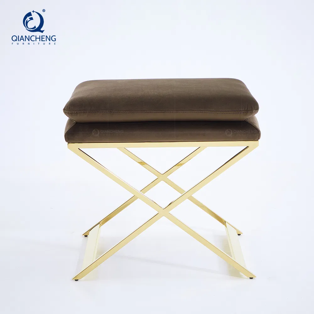 Modern Velvet Upholstered Design Pouf Furniture Tuffled Italian Bench Ottoman