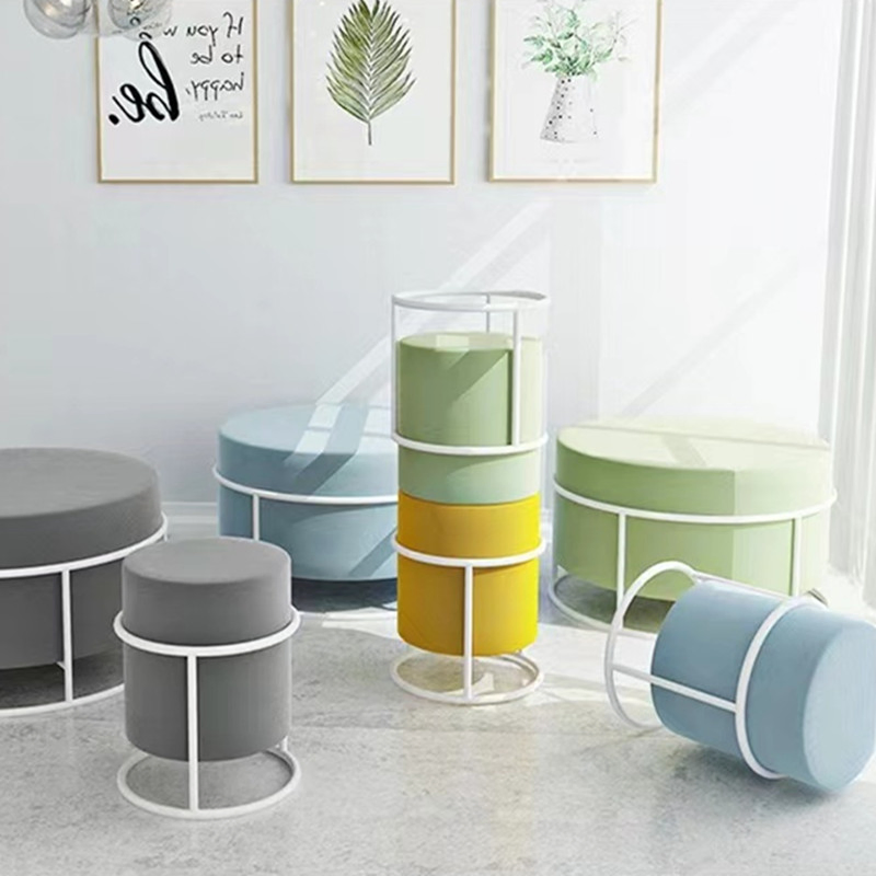 Modern Living Room Sofa Chair Velvet Hotel Bedroom Office Make-up Fabric Ottoman