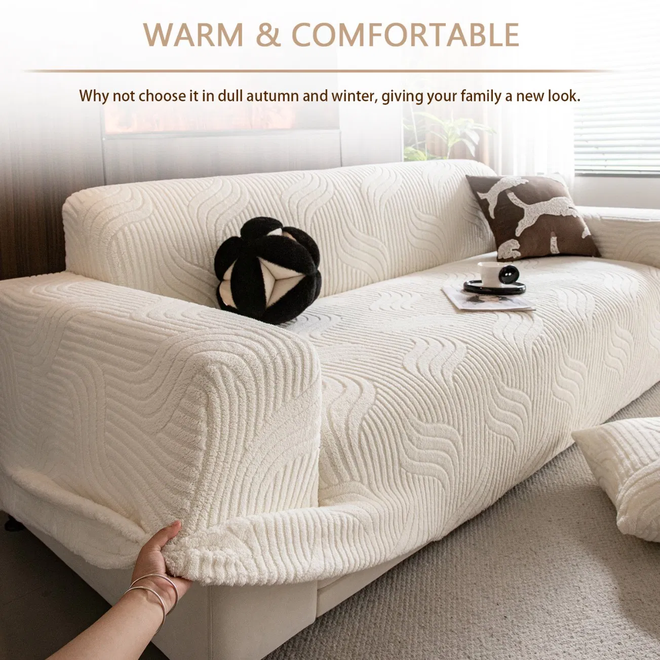 Trendy Elastic Sofa Cover: Stylish, Dustproof Protection for Your Furniture