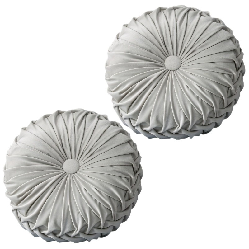 2024 Hot Sale Customized 2PCS Velvet Round Seat Cushion Floor Fold Pillow