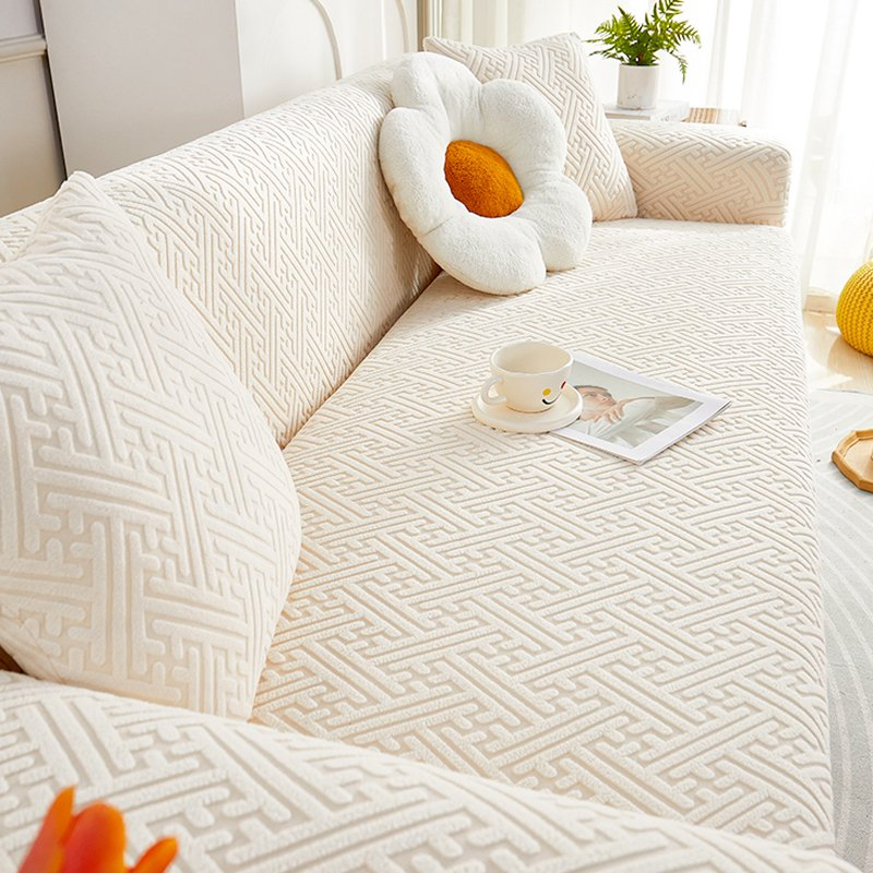 Four Season Elastic Sofa Cover with Geometric Patterns for Home Office Use