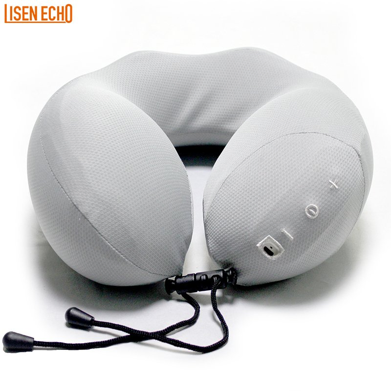 U-Shape Portable Memory Foam Travel Neck Pillow with Bluetooth Music Speaker