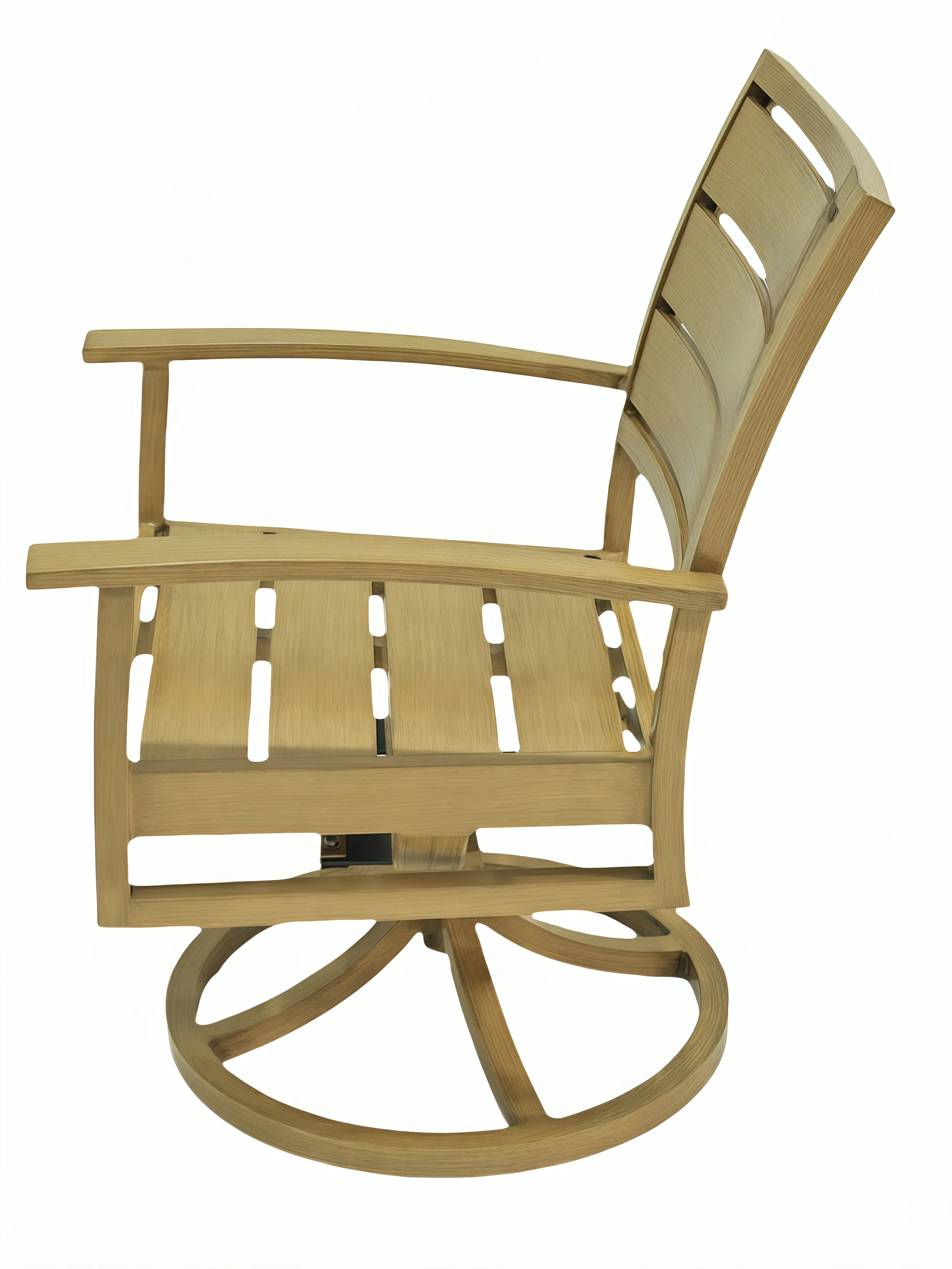 Contemporary Aluminum Outdoor Swivel Arm Chair for Stylish Exteriors