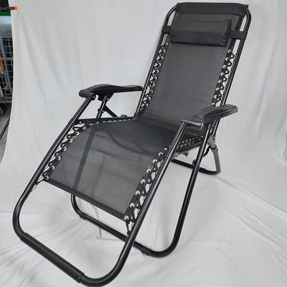Textilene Chair Reclining Sun Lounger Gravity Chair Adjustable Recliner