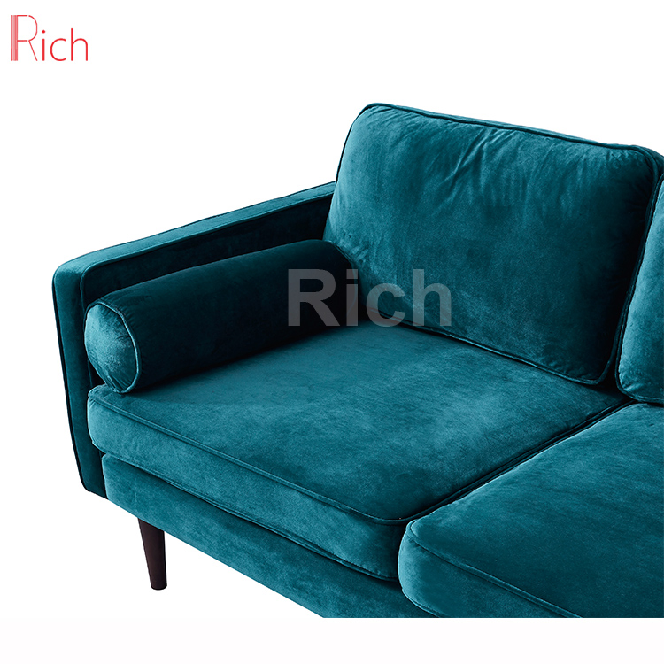 Modern Lounge Furniture Hotel Living Room Fabric Velvet Sofa Loveseat