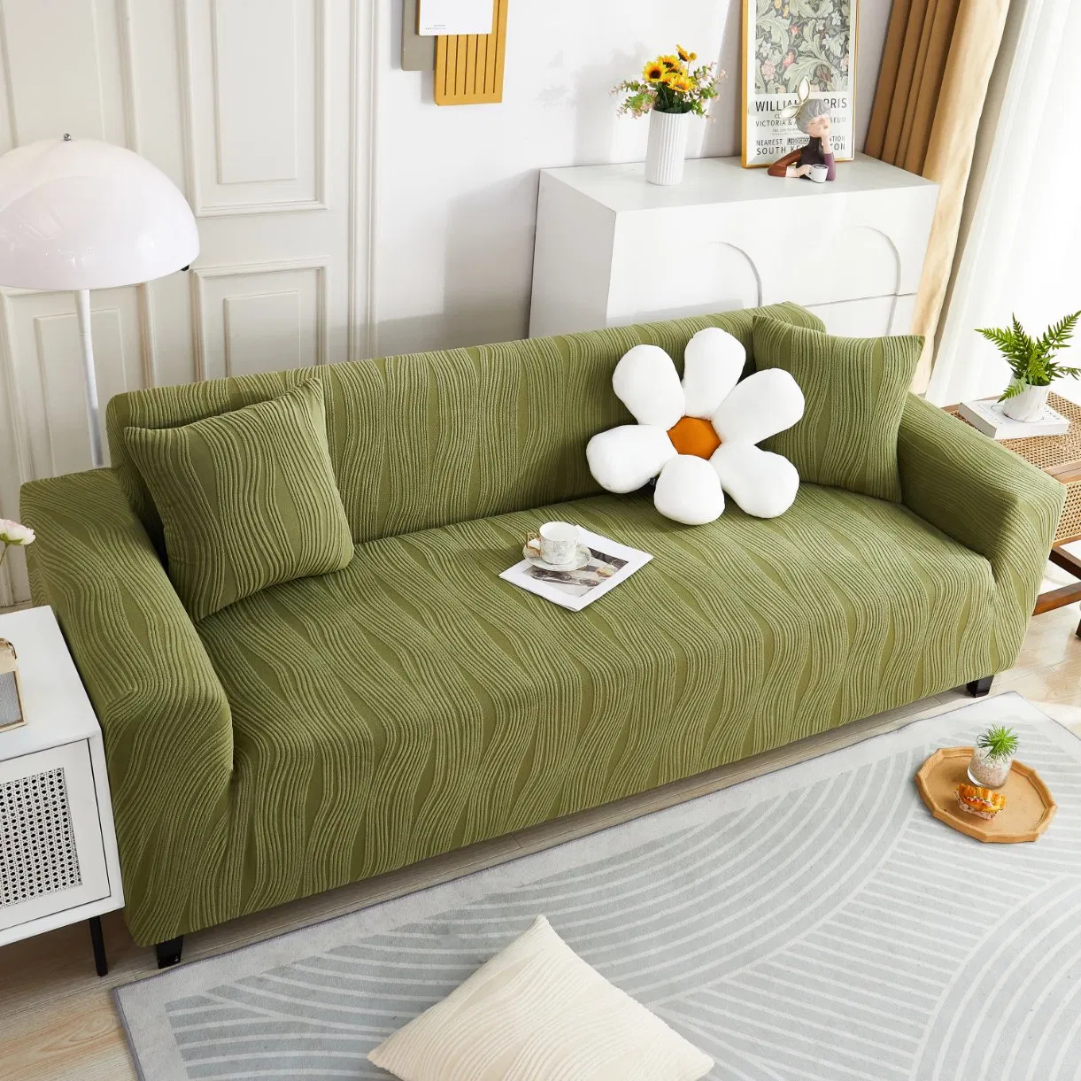 Popular Jacquard Velvet All Season Universal Dustproof All Inclusive Integrated Anti Cat Scratch Sofa Cover