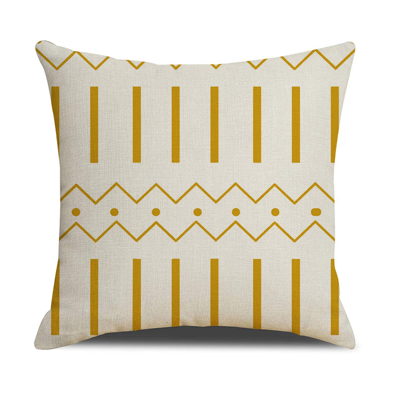 Geometric Pillow Cover Simple Plaid Sofa Printed Cushion Headboard Pillow Cover