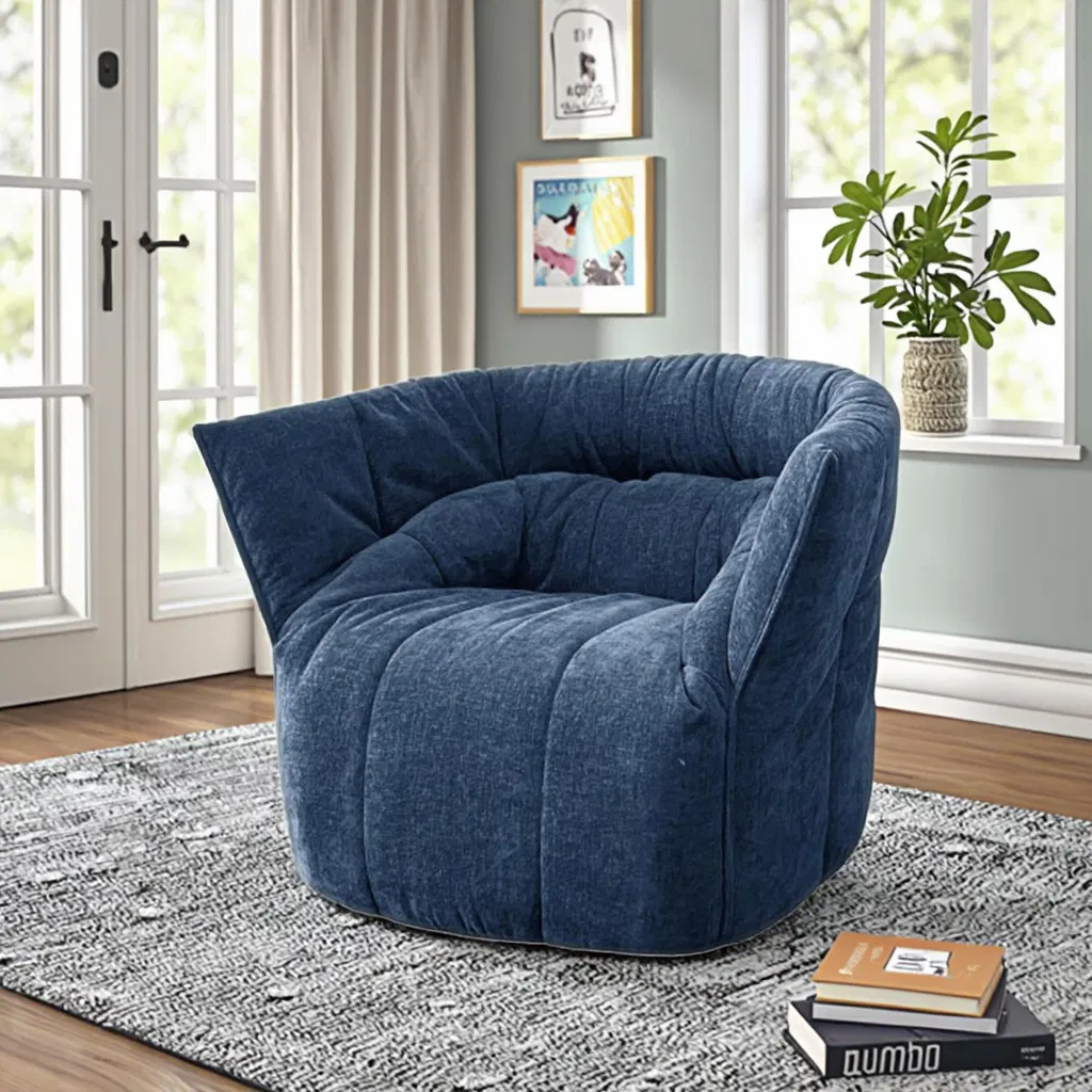 Modern Big Bean Bag Lounger Chairs Large Beanbag Chair for Adults Bean Bag Sofa with Memory Foam Filled for Living Room