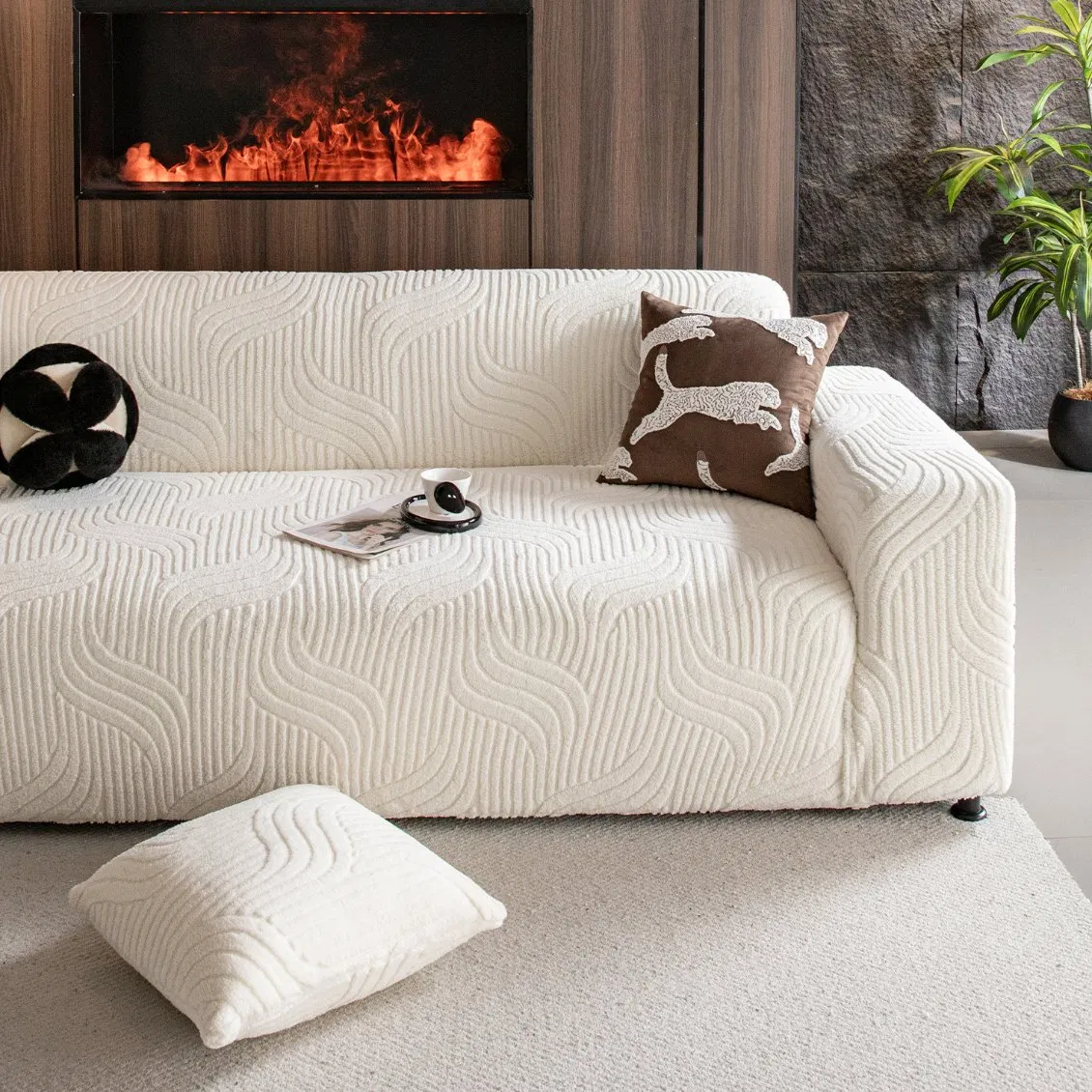 Trendy Elastic Sofa Cover: Stylish, Dustproof Protection for Your Furniture