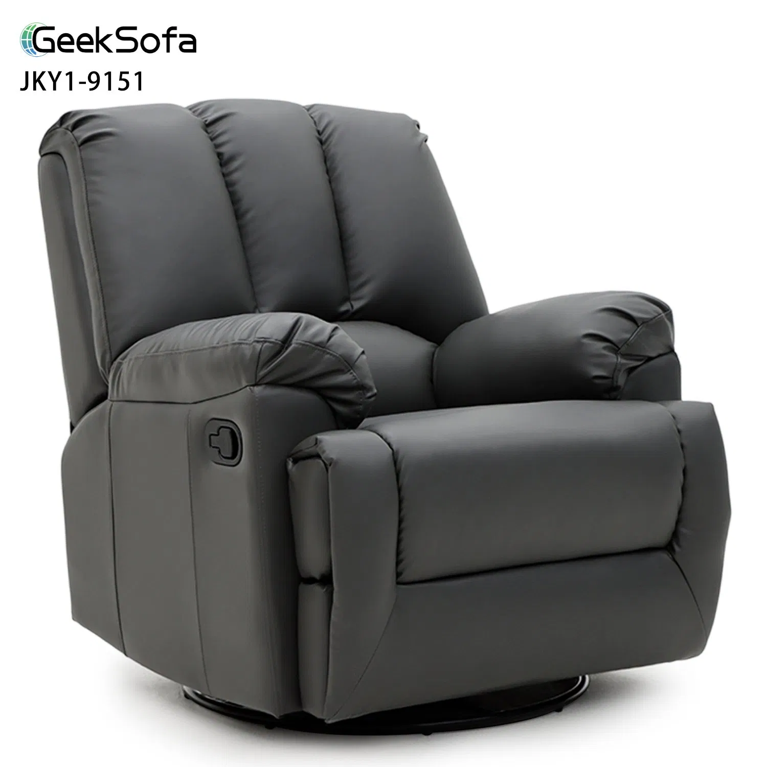 Geeksofa Furniture 9151 Modern Leather Manual Beauty Salon Recliner Chair with Rocking and Swivel for Living Room