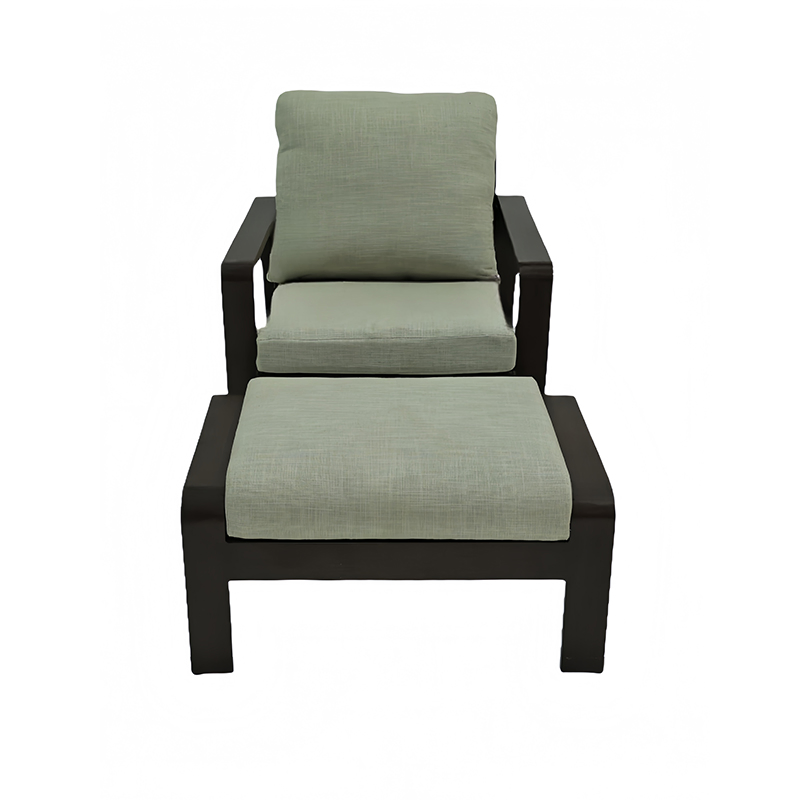 Modern Customized Luxury Outdoor Garden Home Balcony Patio Furniture Leisure Aluminum Chair with Ottomans