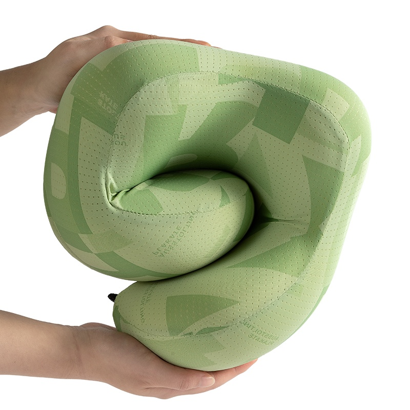 U-Shaped Memory Foam Travel Pillow Car Airplane Neck Support with Massage Feature