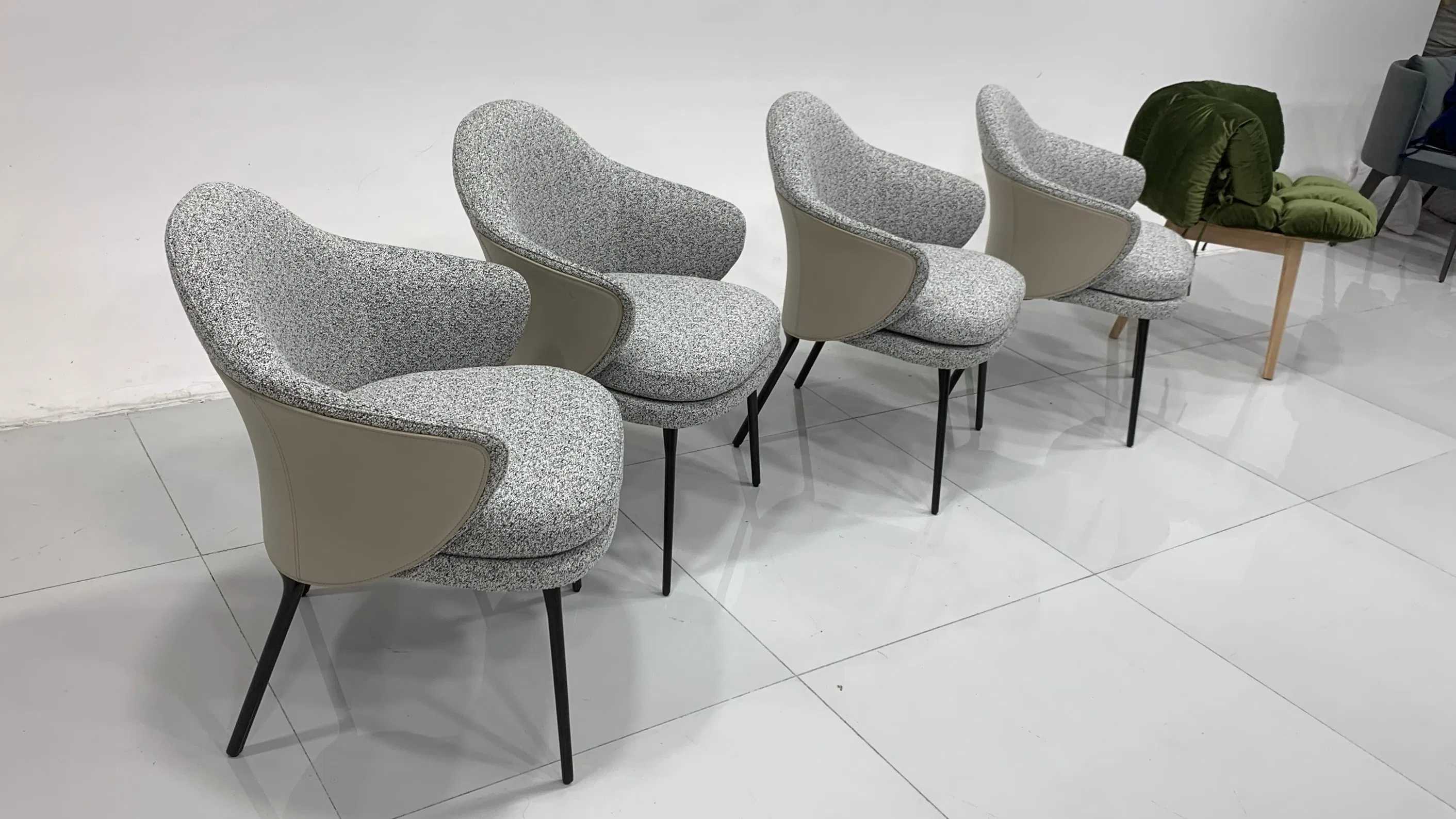 2024 New Design Angie Armchair for Fabric Dining Room with Solid Aluminum Base