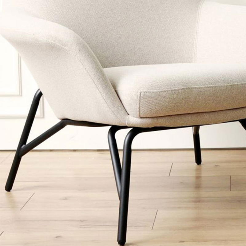 Wholesale Modern Hotel Lobby Cafe Soft Comfortable Luxury Red Fabric Lazy Armchairs Upholstered Leisure Chaise Lounge Arm Chair