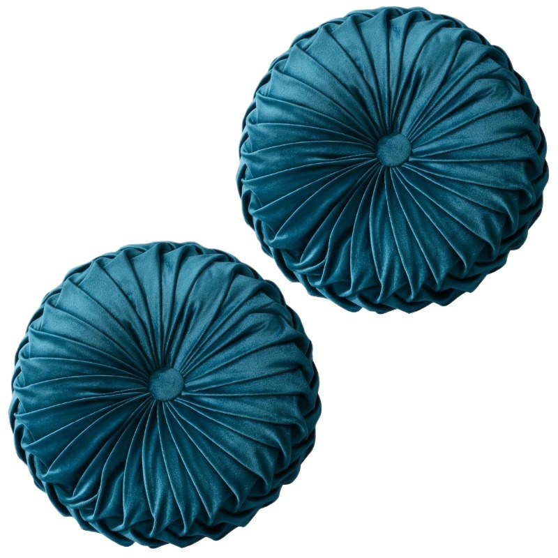 2024 Hot Sale Customized 2PCS Velvet Round Seat Cushion Floor Fold Pillow