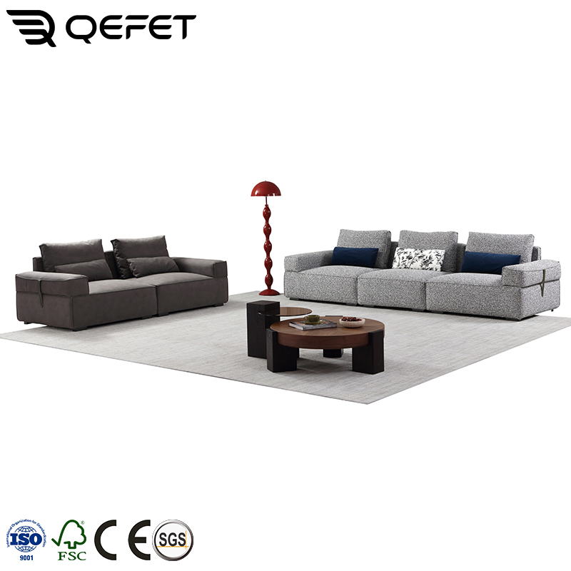 Home Living Room Furniture Dark Gray Fabric Loveseat Sofa