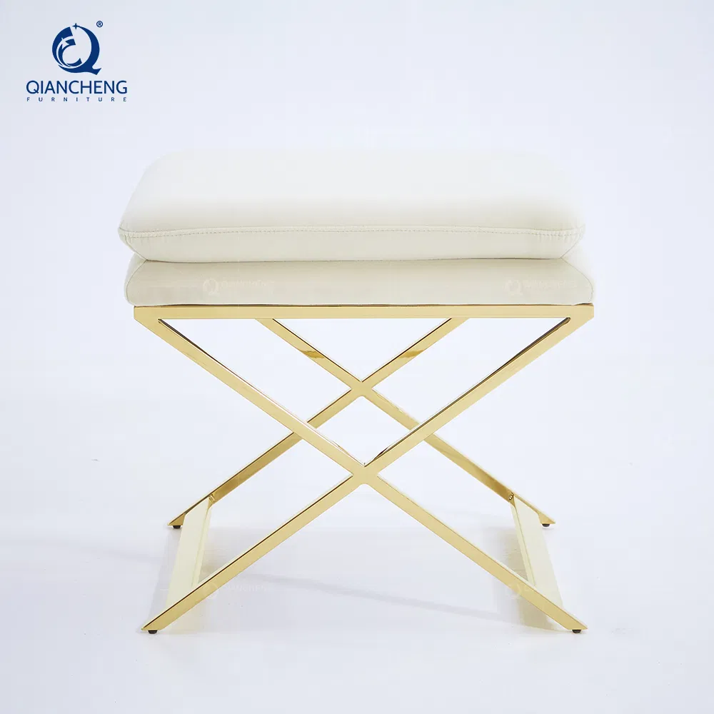 Modern Velvet Upholstered Design Pouf Furniture Tuffled Italian Bench Ottoman