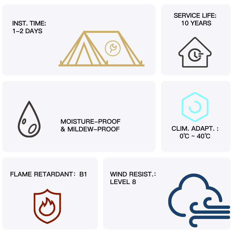 Luxury Outdoor Large Glamping Prebuilt House Camping Accommodation Hotel Safari Tent