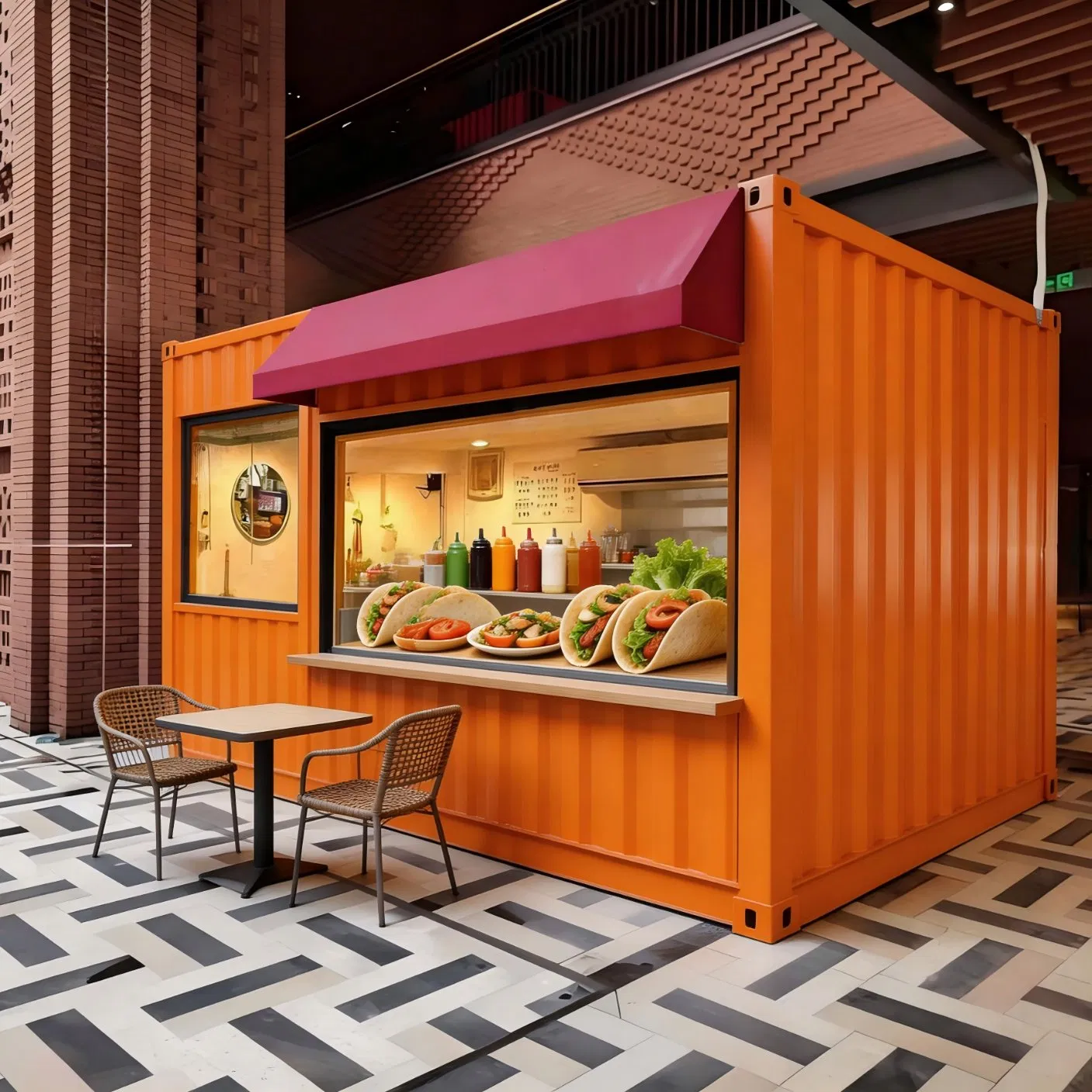 3X6m Per Unit Prefabricated House Steel Structure Moveable Modular House for Street Cafe Mobile Shop