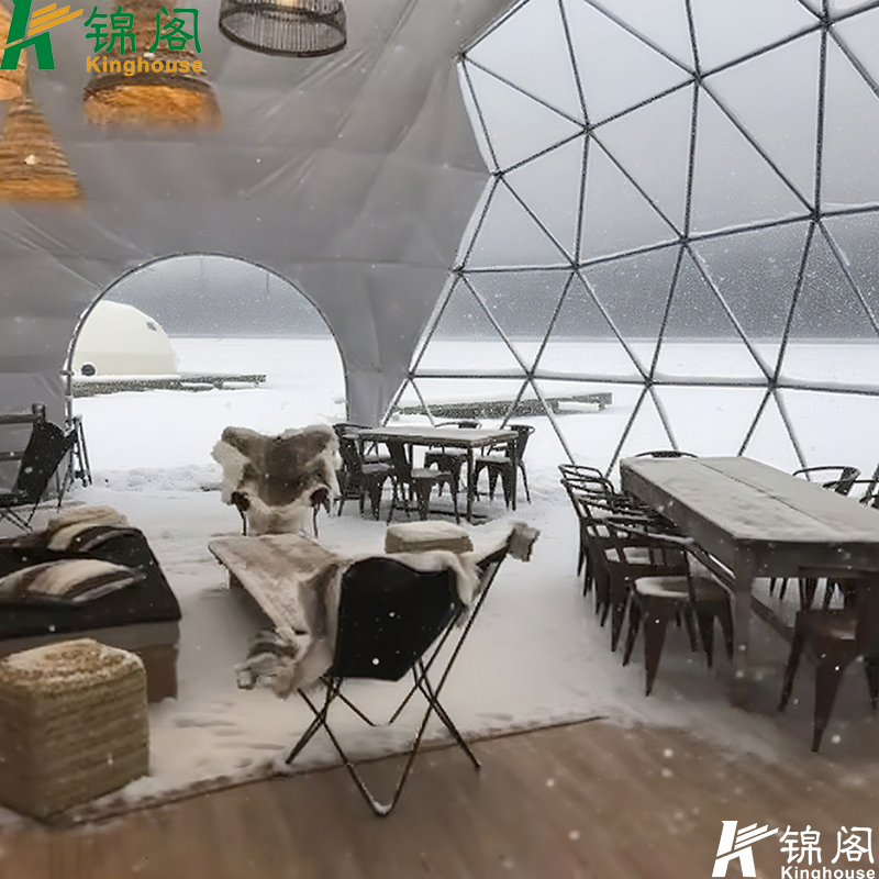 Outdoor Luxury Hotel Waterproof Camping Geodesic Dome Kit Glamping 5m 6m 7m 8m Dome Tents House