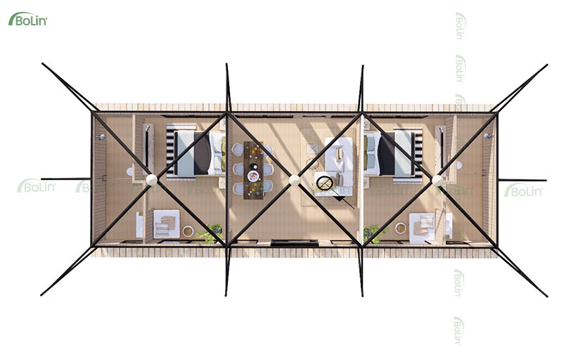 Luxury Waterproof Safari Glamping Tent with Spacious Living Room