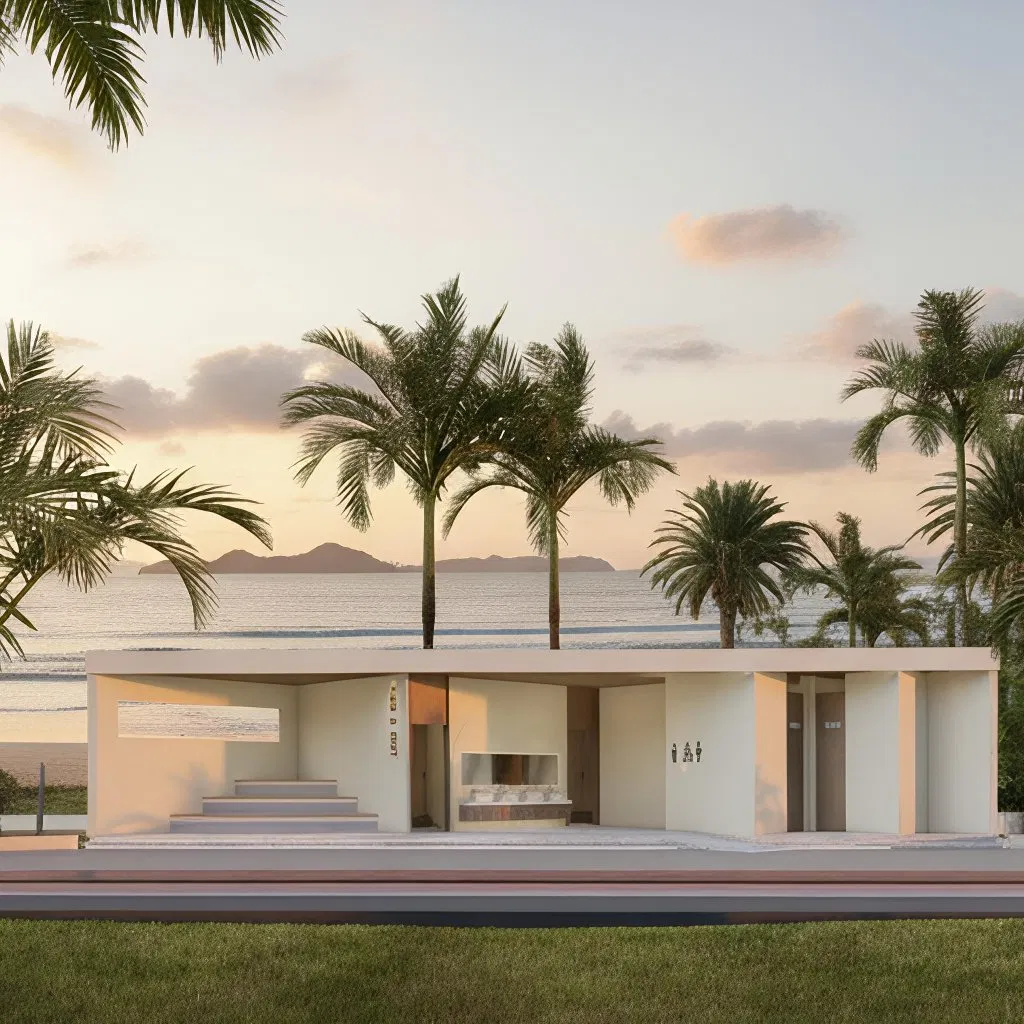 Sustainable and Eco-Friendly Small House Using Mobile Steel Structure Container System, Foldable Prefabricated for Public Toilet Use.