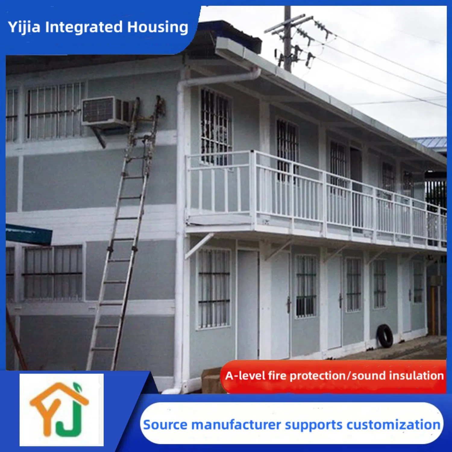 Folding and Assembling Integrated Housing for China's Export Office Container House, Stable Structure of Temporary Dormitory for Residents on Construction Site