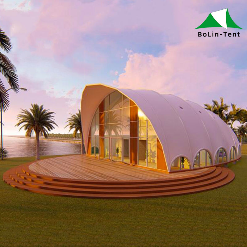 Wholesale Price Lakeside Shell Shape Luxury Safari Tent Eco Camping Tent Glamping