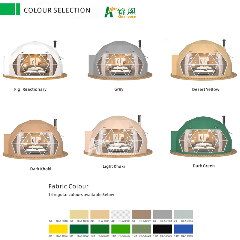 Outdoor Luxury Hotel Waterproof Camping Geodesic Dome Kit Glamping 5m 6m 7m 8m Dome Tents House