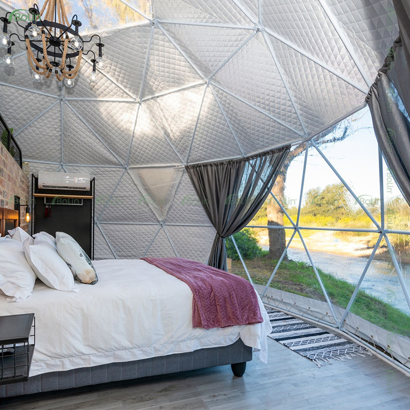 Customized 5m/6m/7m/8m Igloo Glamping Luxury PVC Dome Tent