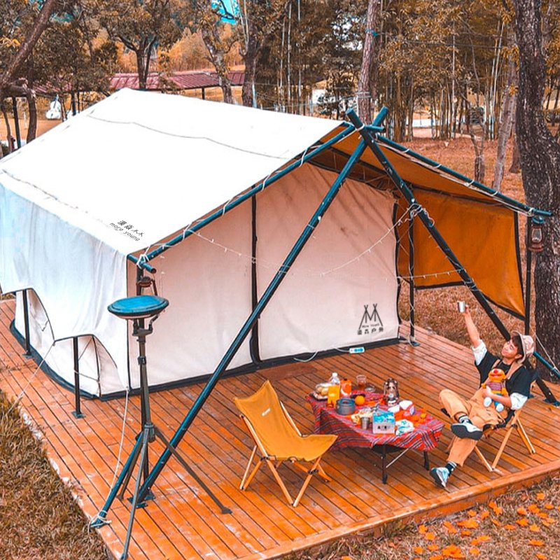 Outdoor Family Resort Hotel Tent High Quality Steel Frame Luxury Safari Glamping Cabana House Tent