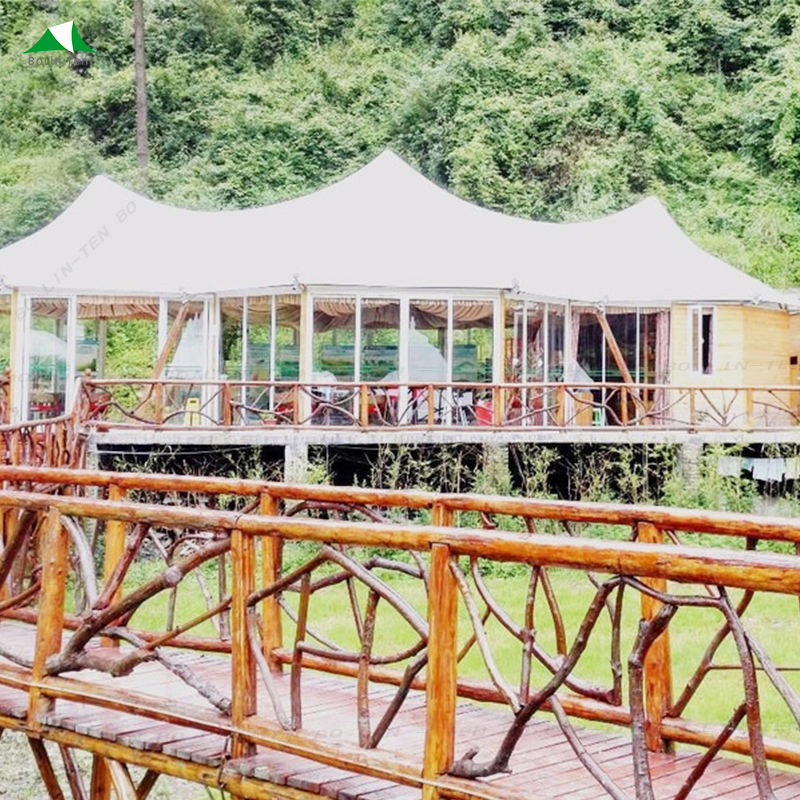 Luxury Waterproof Safari Glamping Tent with Spacious Living Room