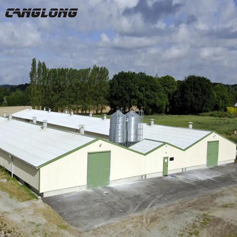 Prefabricated Steel Structure Metal Chicken Layer Poultry Farm House with Equipment