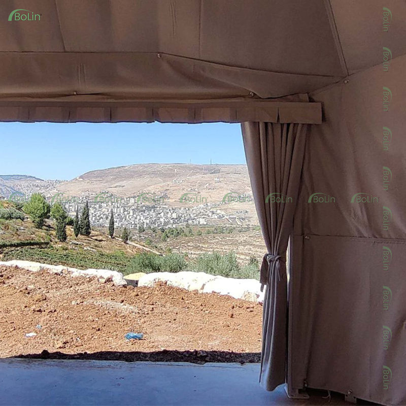 Outdoor Luxury Hotel Glass Glamping Geodesic Transparent Hybrid Dome Tent