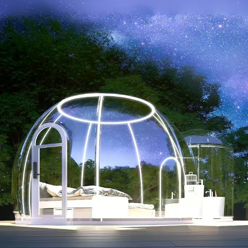 Outdoor 2025 New Design Luxury Dome Tent Waterproof PVC Cover Glamping Dome