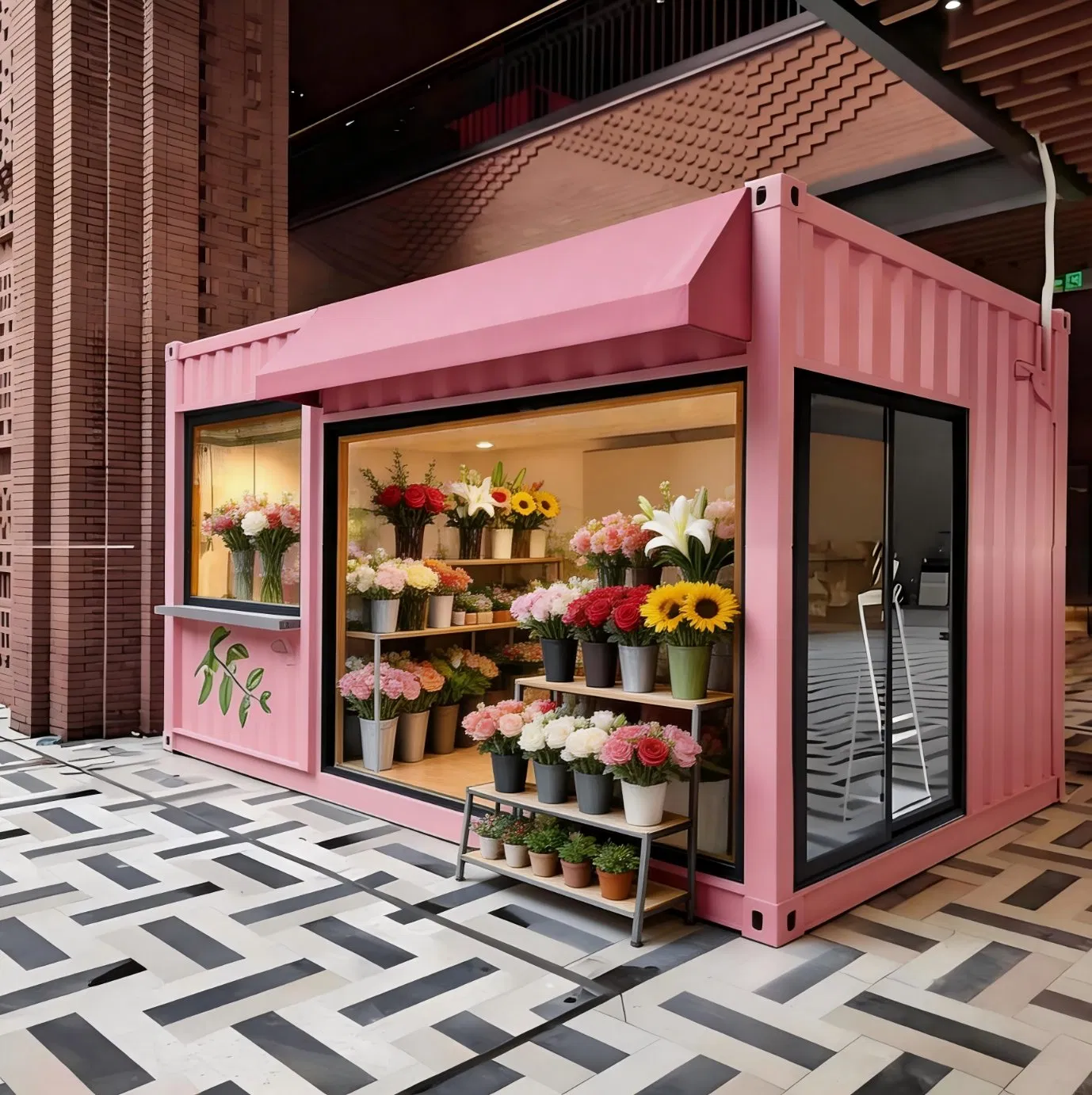 3X6m Per Unit Prefabricated House Steel Structure Moveable Modular House for Street Cafe Mobile Shop