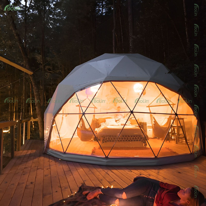 Customized 5m/6m/7m/8m Igloo Glamping Luxury PVC Dome Tent