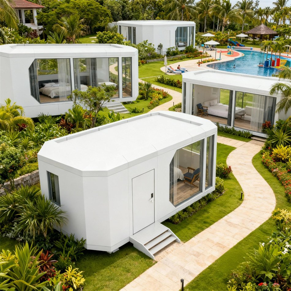 Modular Capsule Cabin Prefabricated System, Reduced Shipping Cost, Quick Assembly and Reliable Structure for Tourism Projects
