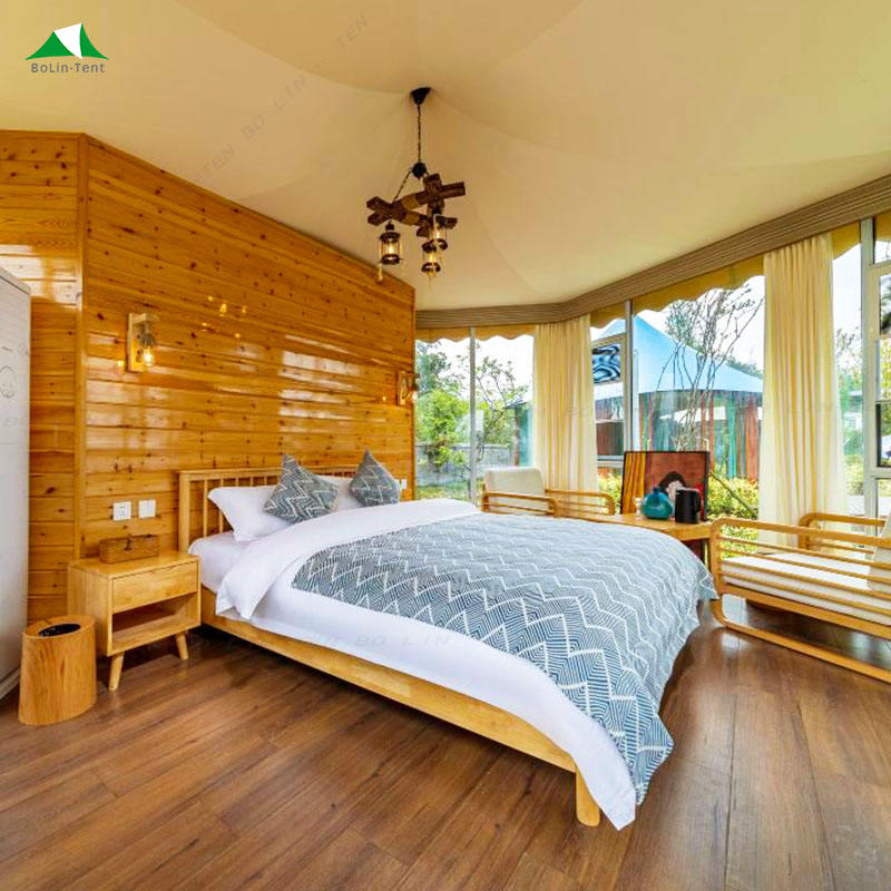 Luxury Waterproof Safari Glamping Tent with Spacious Living Room