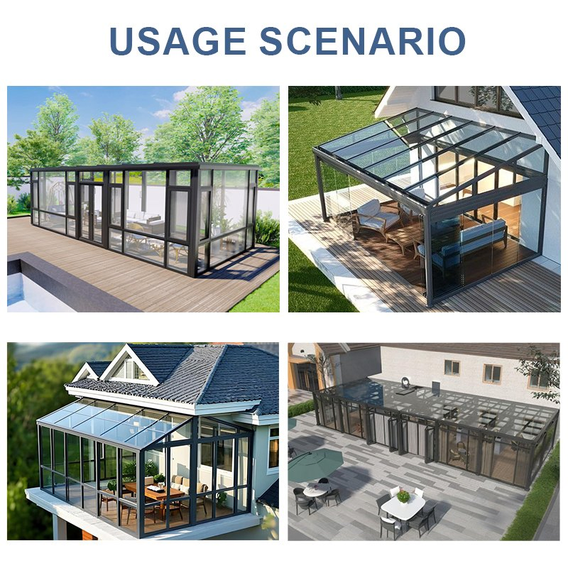 Customized Winter Glass Houses Aluminum Profile Green House Greenhouse Sustainable Garden Sunroom