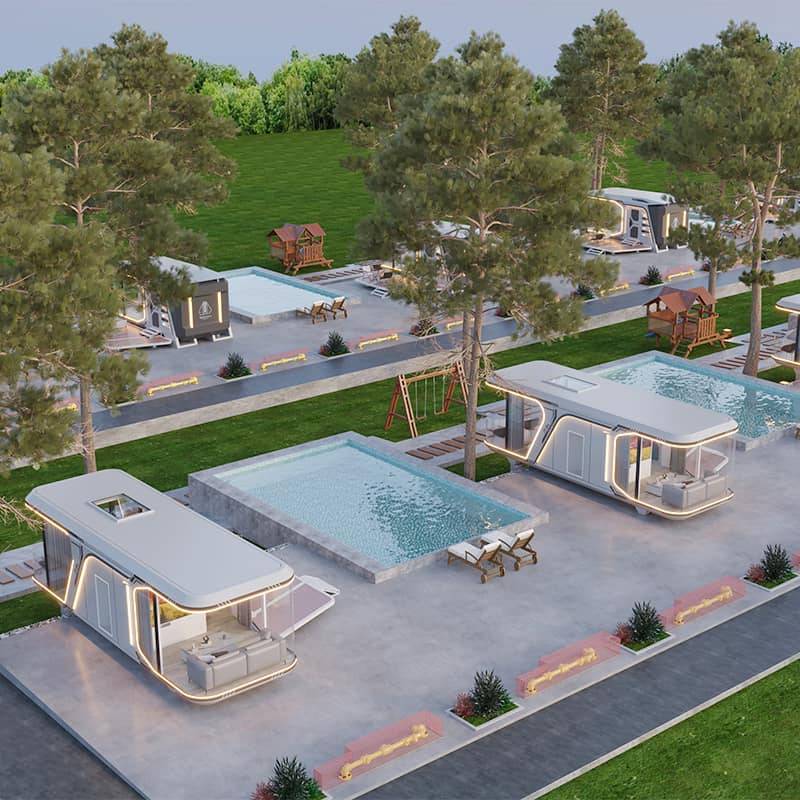 Space Capsule Structure with Fast Construction for Villa Office Resort Use-Fully Immersive Nature Experience