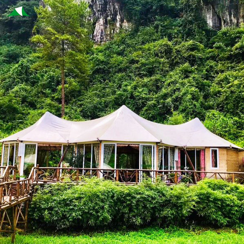 Luxury Waterproof Safari Glamping Tent with Spacious Living Room