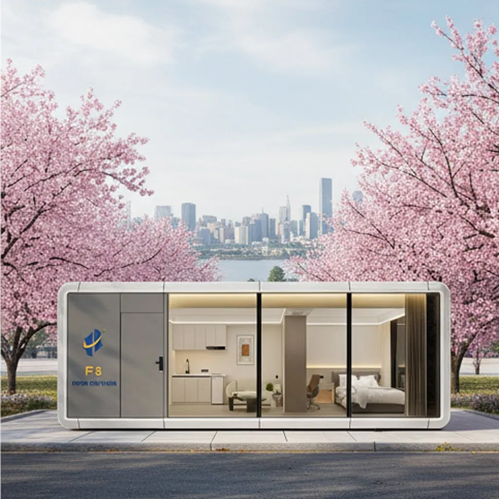 Modular Expandable Capsule Home Office Solution with Built-in Furniture Package