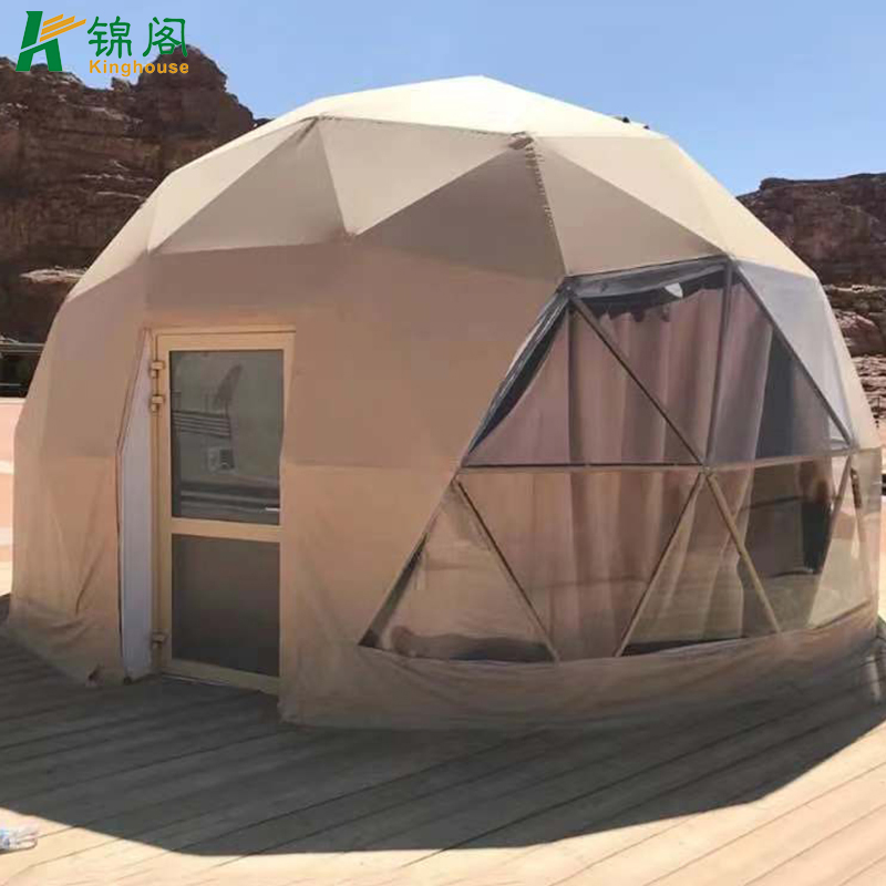 Outdoor Luxury Hotel Waterproof Camping Geodesic Dome Kit Glamping 5m 6m 7m 8m Dome Tents House