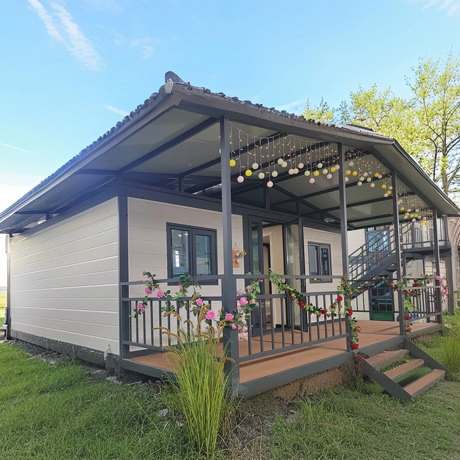 Expandable Container House 20FT 30FT 40FT Modular Home Luxury Prefabricated House Expandable Steel Structure Container House with Bathroom