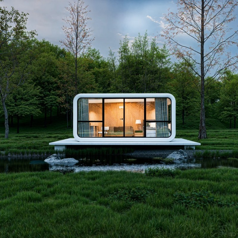 Modular Outdoor Space Capsule House Factory Price Fashion Modern Mobile Hotel Tiny Apple House Prefabricated Steel Structure Cabin